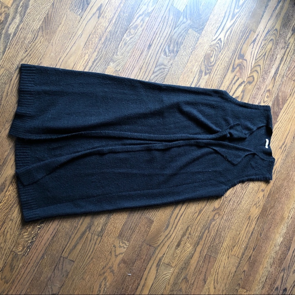 Women’s Long Sleeveless Open Sweater Mystree S